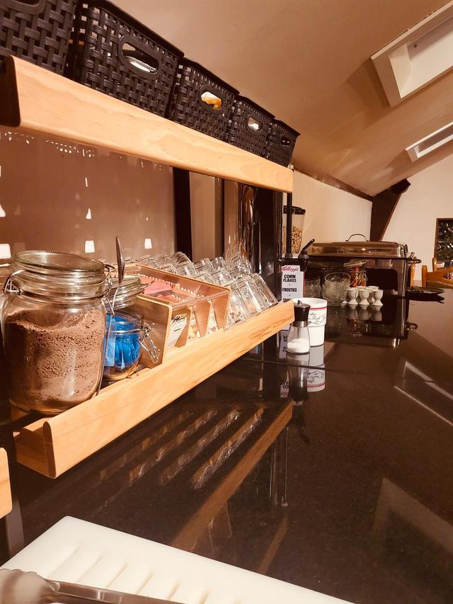 Frühstücksraum und Frühstücksbuffet im Gulfhof