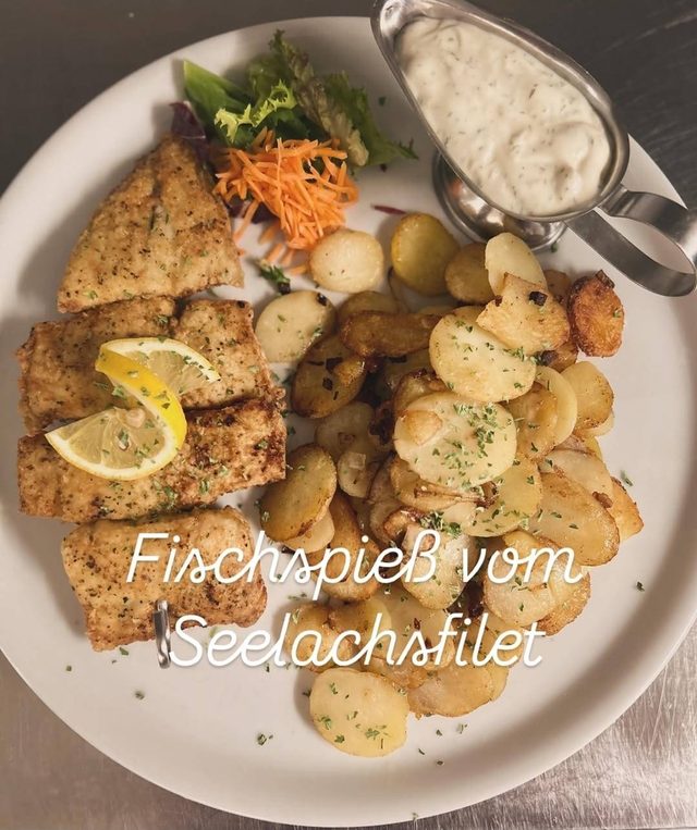 Fischspieß vom Seelachsfilet im Gulfhof